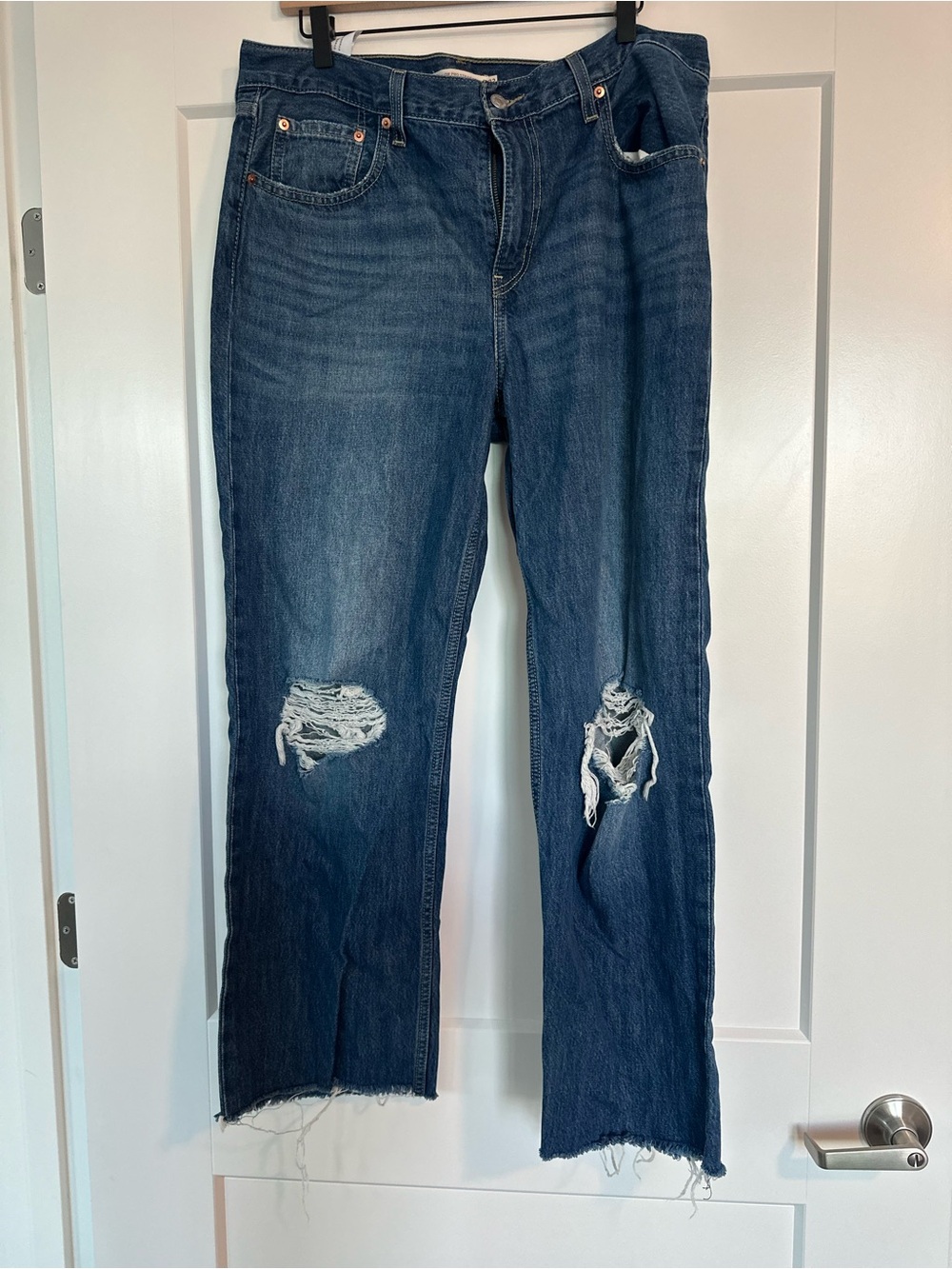 Levi's Low Pro Straight Distressed Straight-Leg Jeans